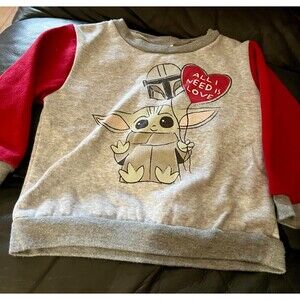 STAR WARS Pullover Sweatshirt Shirt Yoda All I Need Is Love Size 18M 18 Months